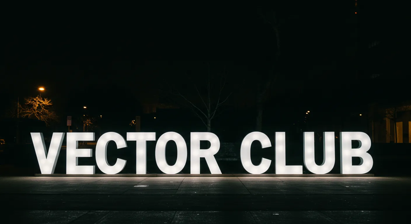 Litery przestrzenne klubu nocnego VECTOR Litery przestrzenne w nocy